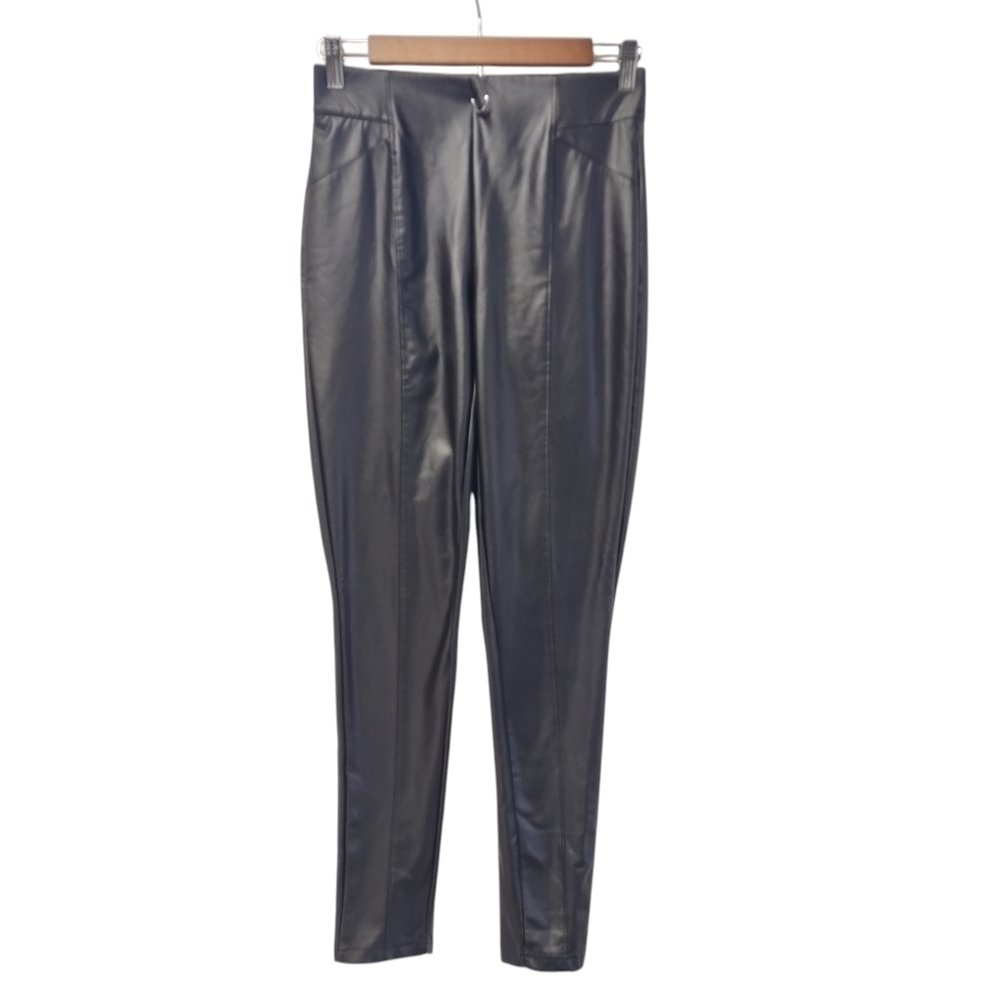 BBJ Los Angeles Women's Black Faux Leather Pull-On Skinny Pants Size S